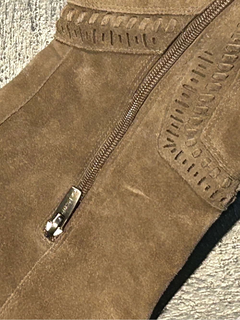 Vince Camuto Taupe Suede Knee-High Block Heel Boots - Picture 11 of 16